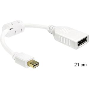 Delock 0403315 DisplayPort Adapter [1x Mini-DisplayPort stekker - 1x DisplayPort bus] Wit Met Ferrietkern