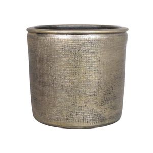 Floran Plantenpot - keramiek - industrieel goud - 31 x 34 cm   -