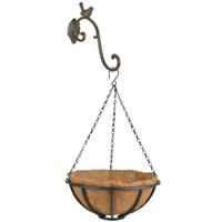 Hanging basket 30 cm van metaal met ijzeren muurhaak - complete hangmand set - thumbnail