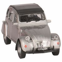 Schaalmodel Citroen 2CV zilver gesloten dak 1:36   - - thumbnail