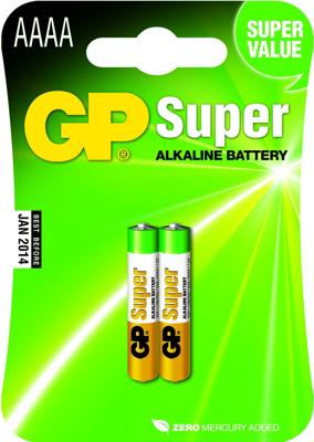 GP Super AAAA batterij (mini) AAAA (mini) Alkaline 1.5 V 2 stuk(s)