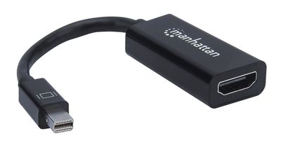 Manhattan 151528 Mini-displayport Adapter [1x Mini-DisplayPort stekker - 1x HDMI-bus] Zwart 12.00 cm