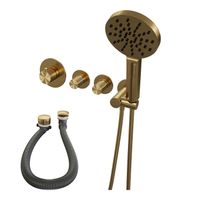 Inbouwthermostaatset Brauer Gold Carving Incl 3 Standen Handdouche En Badafvoer Goud Brauer