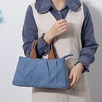 Dames Handtas Totalisator Canvas draagtas Luiertas Tote Kangas Dagelijks Feestdagen Effen Kleur Zwart Blauw Beige Lightinthebox