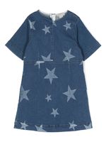 Stella McCartney Kids robe mi-longue en jean imprimé - Bleu - thumbnail