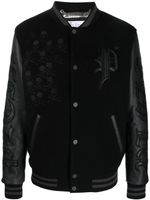 Philipp Plein veste bomber à appliqué logo - Noir