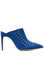 Manolo Blahnik Dobre 100mm suede mules - Bleu - thumbnail