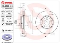 Remschijf BREMBO, Remschijftype: Binnen geventileerd, u.a. für Volvo