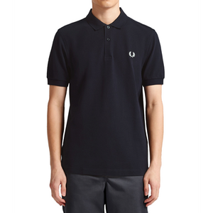 Fred Perry - Plain Polo Shirt - Navy/ Wit