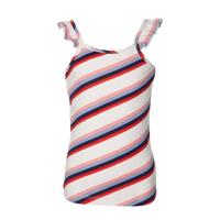 Quapi Girls gestreepte singlet Feden wit/roze/donkerblauw