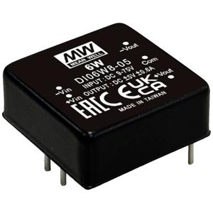 Mean Well DI06W8-05 DC/DC-converter, print 48 V/AC -5 V 0.6 A 6 W Aantal uitgangen: 2 x Inhoud 1 stuk(s)