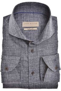 John Miller Slim Fit Overhemd donkerblauw, Motief