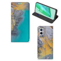 OnePlus 9 Pro Standcase Marble Blue Gold - thumbnail