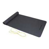 Tunturi Yogamat TPE l antraciet, geel koord l 180 x 60 x 0.3 cm - thumbnail