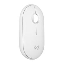 Logitech Pebble Mouse 2 M350s dunne draadloze Bluetooth-muis, draagbaar, licht, aanpasbare knop, stil klikken, Easy-Switch voor Windows, macOS, iPadOS, Android, ChromeOS - Wit