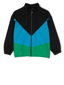 MSGM Kids hoodie zippé colour block à logo - Noir