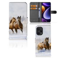 Xiaomi Poco F5 Telefoonhoesje met Pasjes Paarden - thumbnail