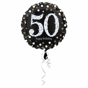 FolieBallon 50 jaar happy birthday zilver 43cm