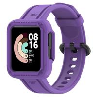By Qubix - Siliconen sportband met case - Paars - Xiaomi Redmi Watch 2 (Lite)