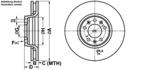 Remmenset, remschijf ATE, Remschijftype: Geventileerd: , Inbouwplaats: Vooras, u.a. für Fiat, Peugeot, Citroën, Toyota - thumbnail