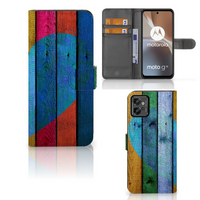 Motorola Moto G32 Book Style Case Wood Heart - Cadeau voor je Vriend - thumbnail