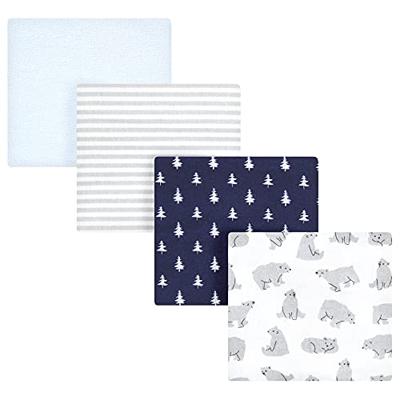 Hudson Baby Unisex Baby Cotton Flannel Receiving Blankets, Bear Poses, One Size