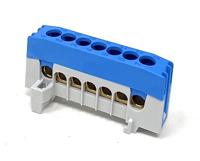 Pollmann N7-F2 Nullgeleiderklem, 7-polig, blauw, 1 stuk