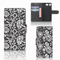 Sony Xperia XZ1 Compact Hoesje Black Flowers