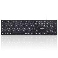 Perixx PERIBOARD-331 USB-toetsenbord, bekabeld, met achtergrondverlichting, slank ontwerp met toetsen met grote letters, witte verlichte led, DE-lay-out