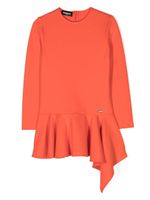 DSQUARED2 KIDS robe drapée à taille péplum - Orange