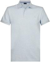 Profuomo Heren Poloshirt Blauwgrijs Garment Washed Slim Fit