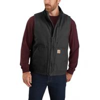 Washed Duck Sherpa-Lined Zwart Mock-Neck Vest Heren