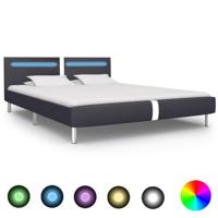 vidaXL Bedframe met LED kunstleer zwart 160x200 cm