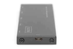 Digitus DS-45323 4 poorten HDMI-splitter LED-weergave, Met metalen behuizing, Ultra HD-geschikt 4096 x 2160 Pixel Zwart