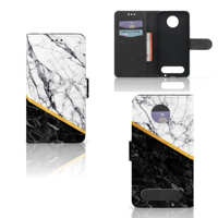 Motorola Moto Z2 Force Bookcase Marmer Wit Zwart - Origineel Cadeau Man