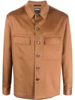 Zegna surchemise en cachemire - Marron