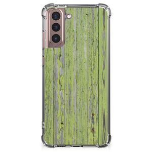 Samsung Galaxy S21 Plus Stevig Telefoonhoesje Green Wood