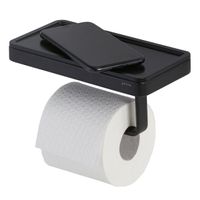 Geesa Frame Toiletrolhouder met planchet Zwart 9188240606 - thumbnail