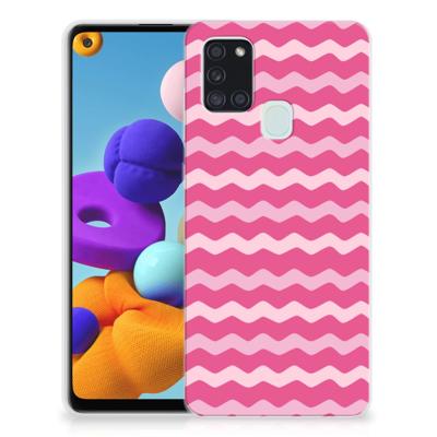 Samsung Galaxy A21s TPU bumper Waves Pink Samsung Galaxy A21s TPU bumper Waves Pink