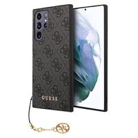 Guess 4G Charms Collection Samsung Galaxy S23 Ultra 5G Hybride Hoesje - Grijs - thumbnail