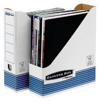 Tijdschriftcassette Bankers Box System A4 wit blauw