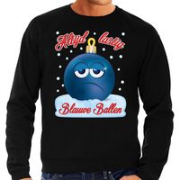 Foute kerstborrel sweater / kersttrui Blauwe ballen / blue balls zwart voor heren 2XL (56)  -