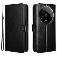 Xiaomi 14 Ultra Wallet Case met Magnetische Sluiting - Zwart - thumbnail