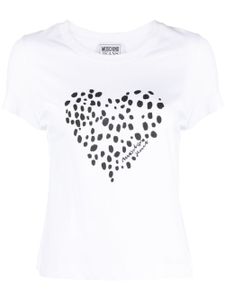 MOSCHINO JEANS t-shirt en coton à imprimé cœur - Blanc