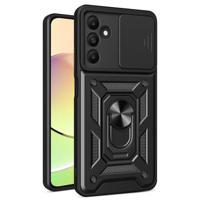 Samsung Galaxy A15 Rotary Ring Hybrid Case with Camera Shield - Black - thumbnail