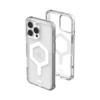 URBAN ARMOR GEAR Plyo MS Case compatibel met Apple iPhone 16 Pro Max case (Draadloos / Magnetisch opladen compatibel, Crash-proof Air-Soft hoeken, Opstaande rand) ijs (transparant) / wit