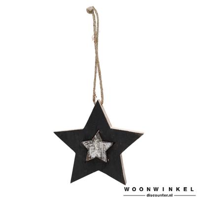 Christmas Dyer White wooden star with design M