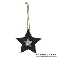 Christmas Dyer White wooden star with design M