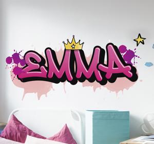 Muursticker kinderkamer graffiti voor meisjes