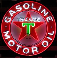 Texaco Motor Oils Logo Neon Verlichting Met Achterplaat XL 100 x 100 cm - thumbnail